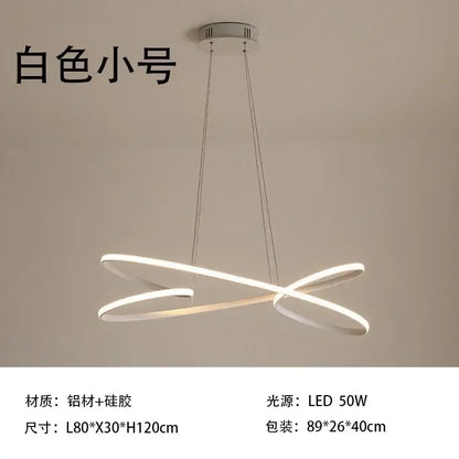Modern black & white led chandelier dining room light