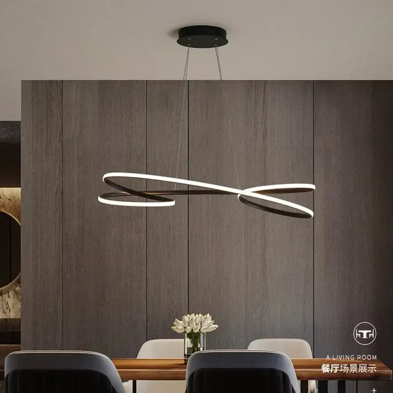 Modern black & white led chandelier dining room light