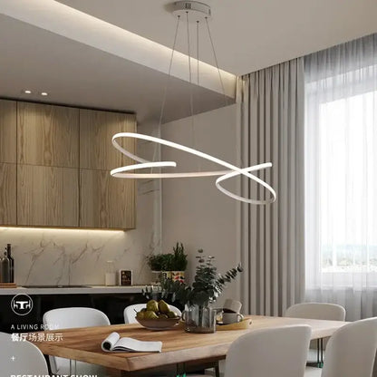 Modern black & white led chandelier dining room light