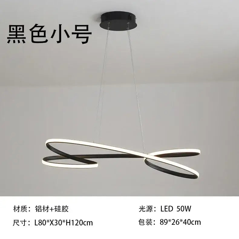 Modern black & white led chandelier dining room light