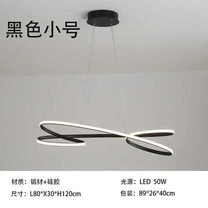 Modern black & white led chandelier dining room light