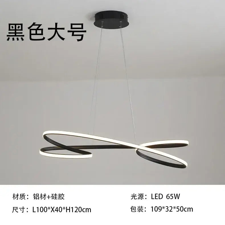 Modern black & white led chandelier dining room light