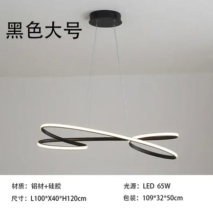 Modern black & white led chandelier dining room light