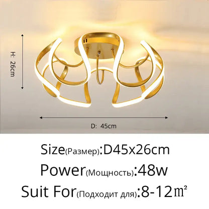 Modern gold decorbites led chandelier for living room