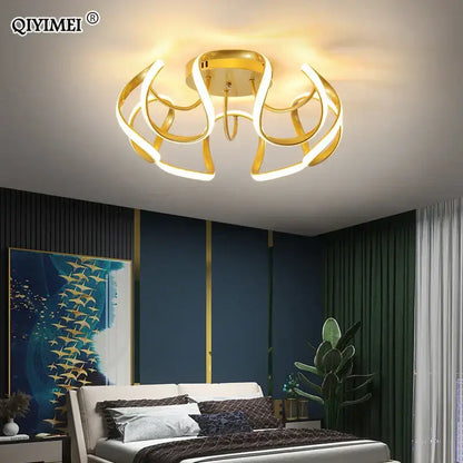 Modern gold decorbites led chandelier for living room
