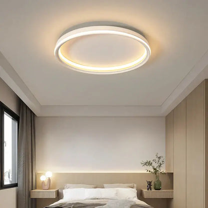 Modern minimalist white rectangular led chandelier bedroom