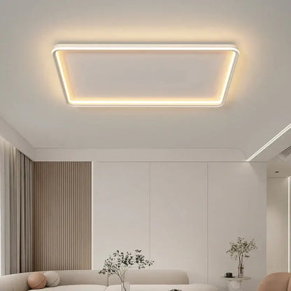 Modern minimalist white rectangular led chandelier bedroom