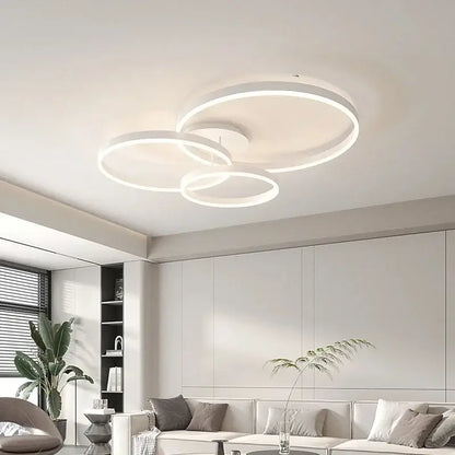 Modern black led chandelier bedroom circular ring light