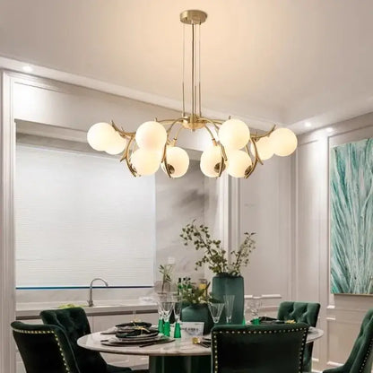 Modern gold branching led chandelier pendant for dining room