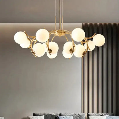 Modern gold branching led chandelier pendant for dining room