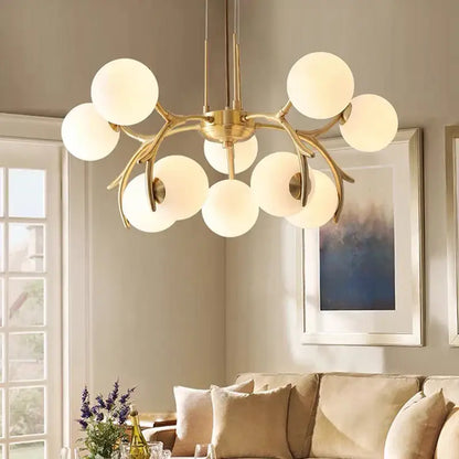 Modern gold branching led chandelier pendant for dining room