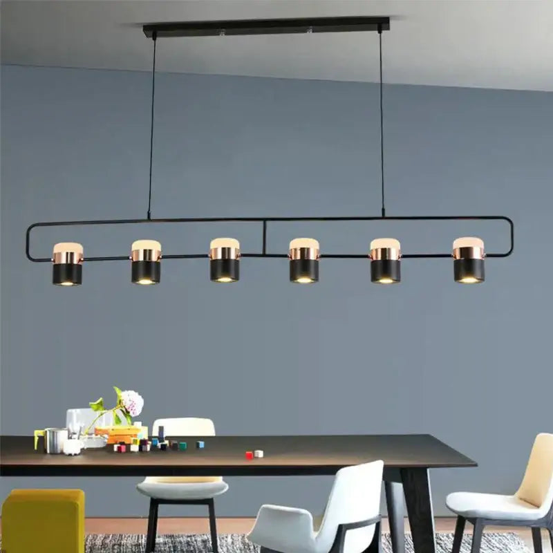 Modern black & copper led chandelier dining room pendant light