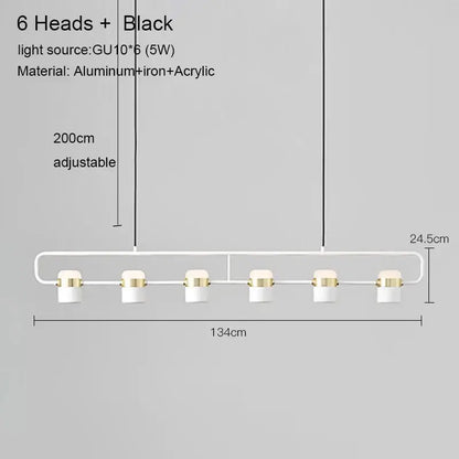 Modern black & copper led chandelier dining room pendant light