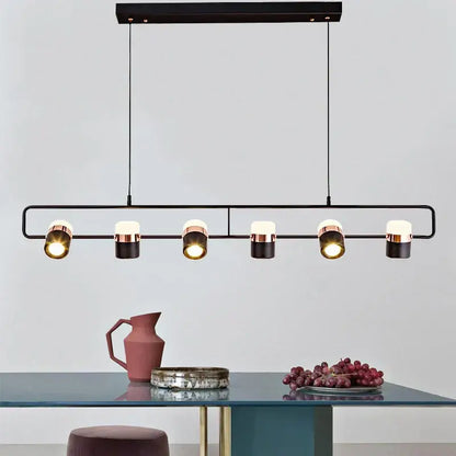 Modern black & copper led chandelier dining room pendant light