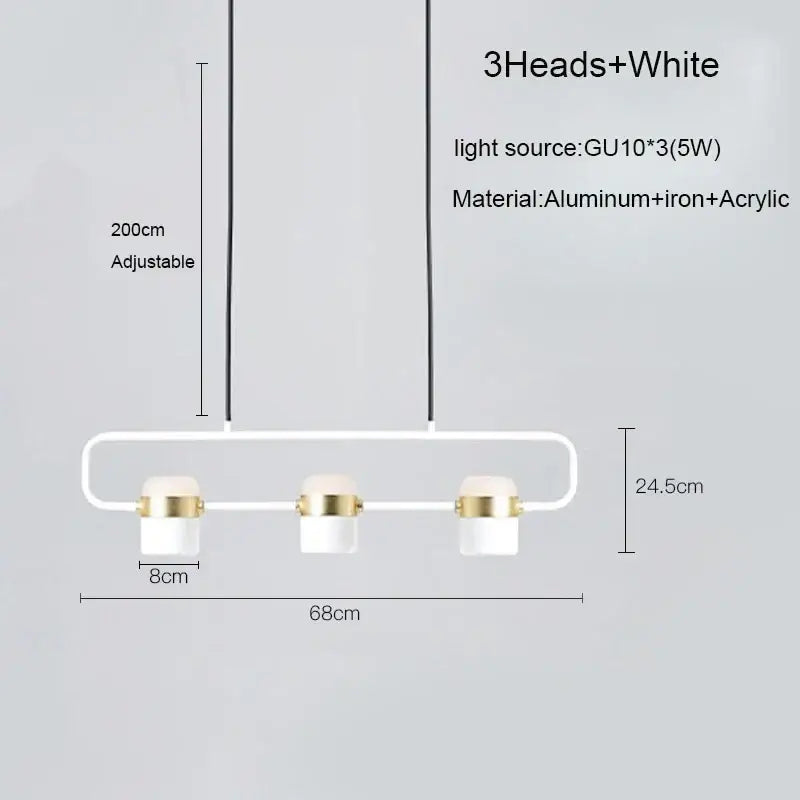 Modern black & copper led chandelier dining room pendant light