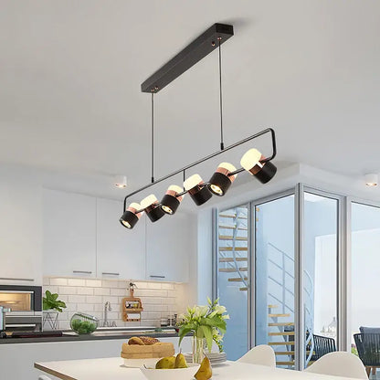 Modern black & copper led chandelier dining room pendant light