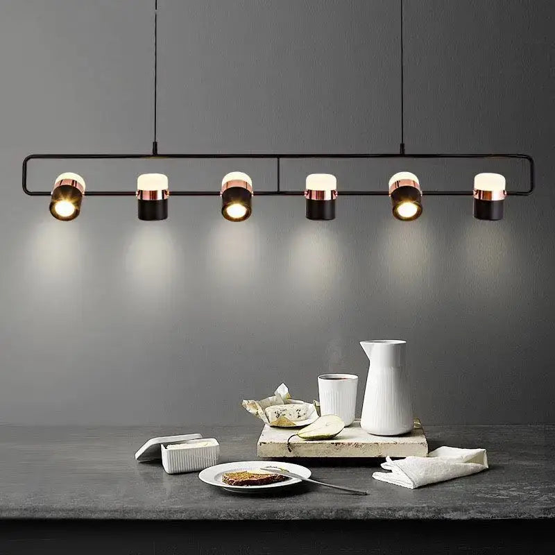 Modern black & copper led chandelier dining room pendant light
