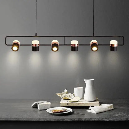 Modern black & copper led chandelier dining room pendant light