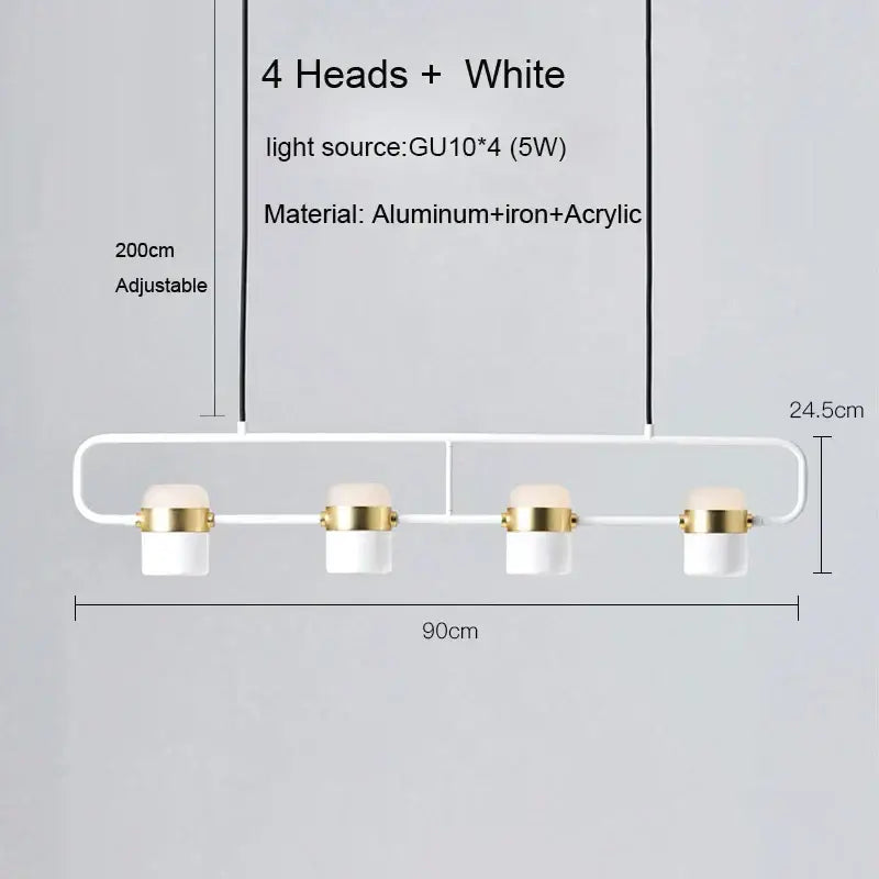 Modern black & copper led chandelier dining room pendant light