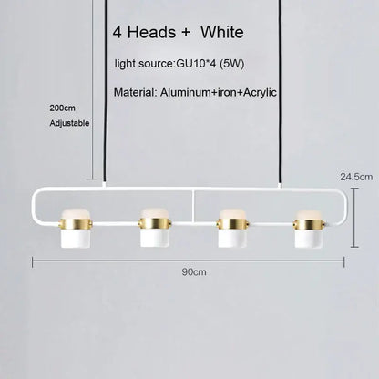 Modern black & copper led chandelier dining room pendant light