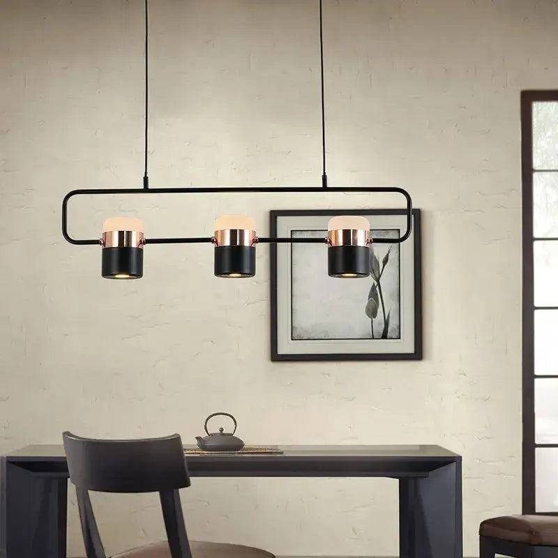 Modern black & copper led chandelier dining room pendant light