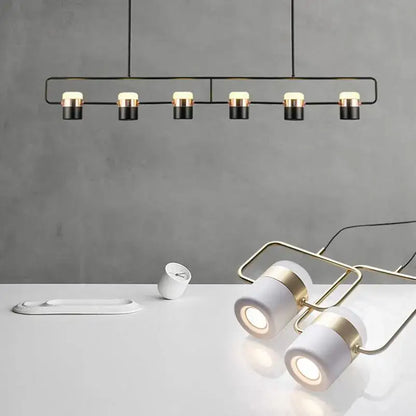 Modern black & copper led chandelier dining room pendant light