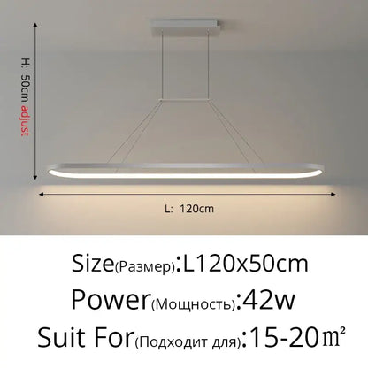Modern gold rectangular led chandelier pendant light for dining room
