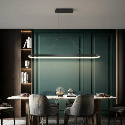 Modern gold rectangular led chandelier pendant light for dining room