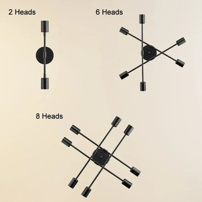 Modern gold 6-arm led chandelier dining room pendant light