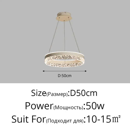 Modern gold textured crystal led chandelier pendant light dining room