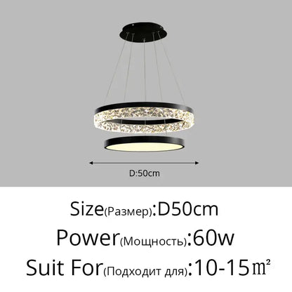 Modern gold textured crystal led chandelier pendant light dining room