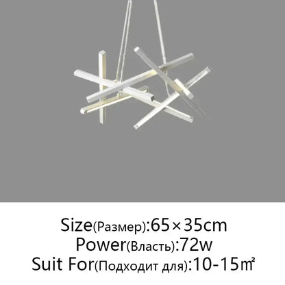 Modern black & gold led chandelier living room pendant light