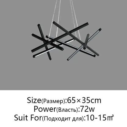 Modern black & gold led chandelier living room pendant light