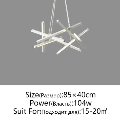 Modern black & gold led chandelier living room pendant light