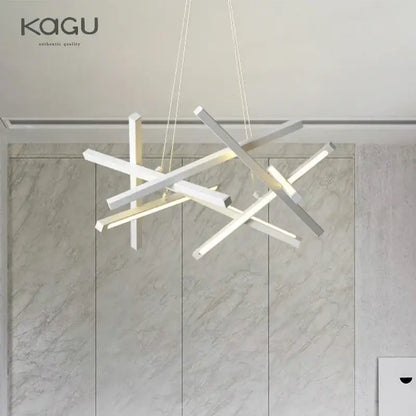 Modern black & gold led chandelier living room pendant light
