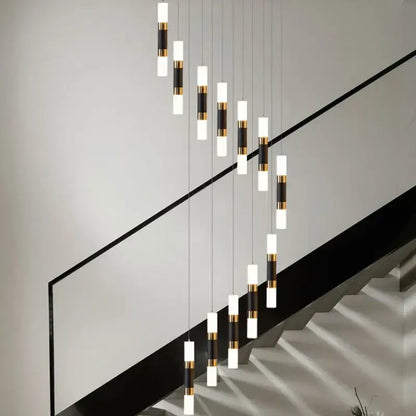 Modern black & gold led chandelier – dining room pendant
