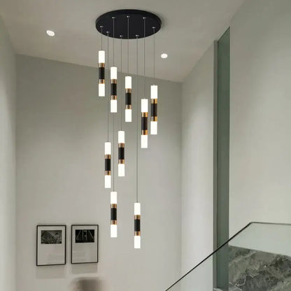 Modern black & gold led chandelier – dining room pendant