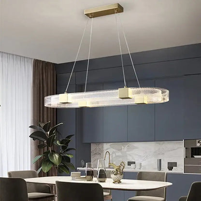 Modern gold circular led chandelier for living room dining room
