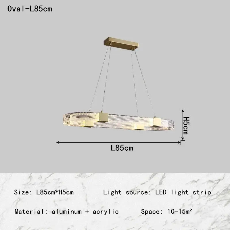 Modern gold circular led chandelier for living room dining room