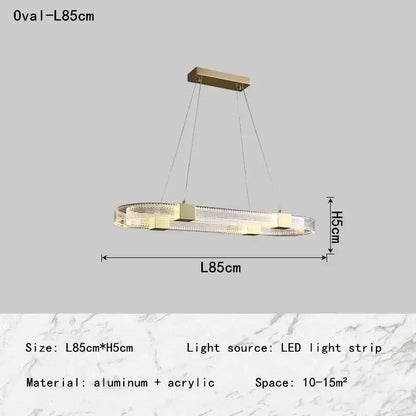 Modern gold circular led chandelier for living room dining room