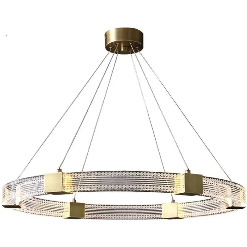 Modern gold circular led chandelier for living room dining room