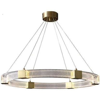 Modern gold circular led chandelier for living room dining room