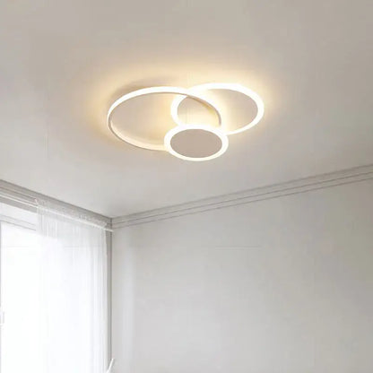 Modern geometric white led chandelier living room ceiling light