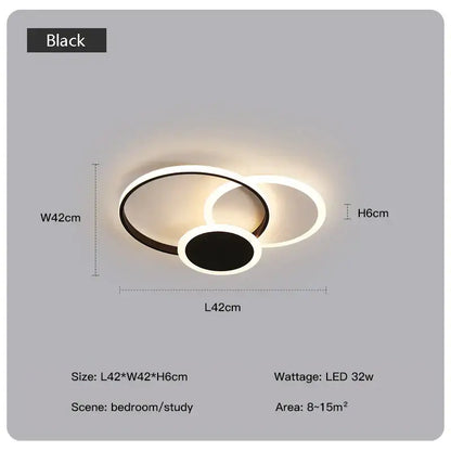 Modern geometric white led chandelier living room ceiling light