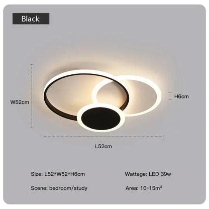 Modern geometric white led chandelier living room ceiling light