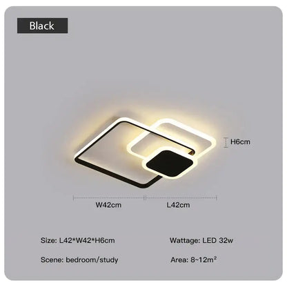 Modern geometric white led chandelier living room ceiling light