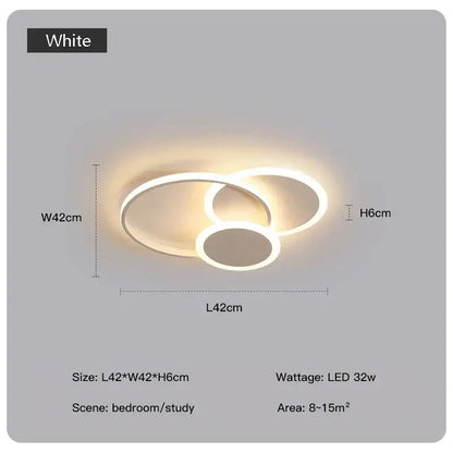 Modern geometric white led chandelier living room ceiling light