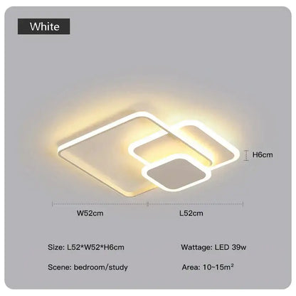 Modern geometric white led chandelier living room ceiling light