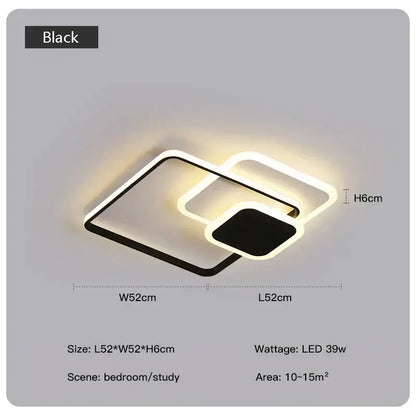 Modern geometric white led chandelier living room ceiling light