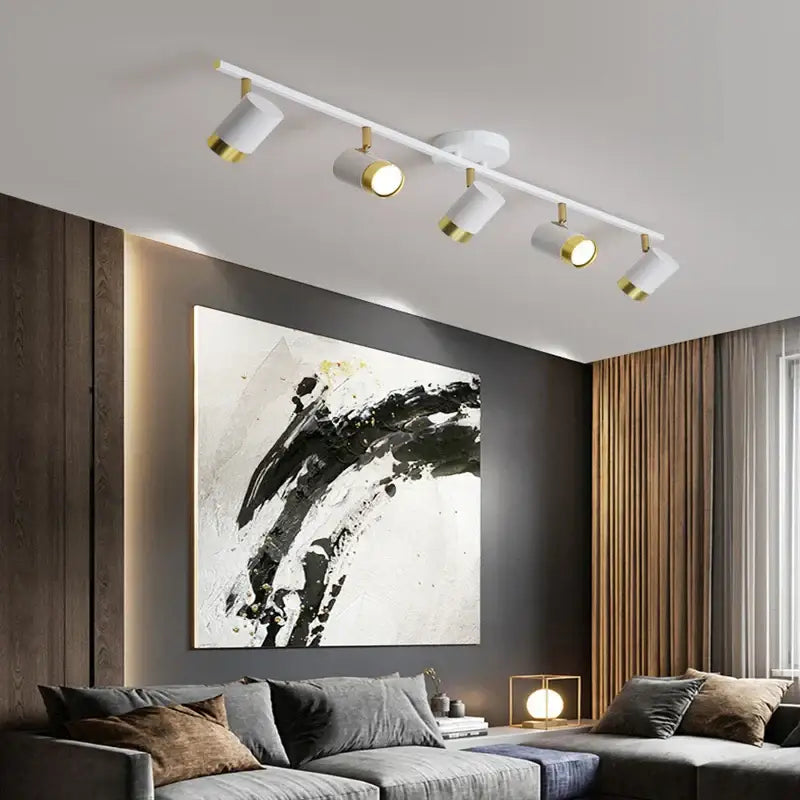 led chandelier black & gold spotlight for living room
